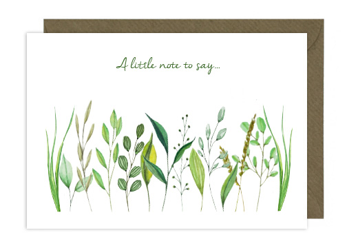 Illustrated Cards - Row of Leaves