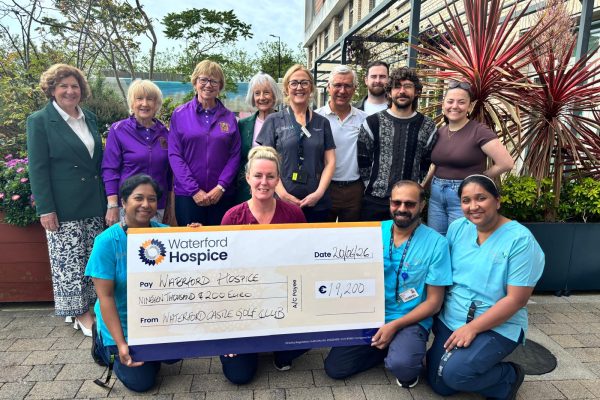 Hospice fundraising cheque presentation