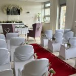 A room at the Oak Ward dressed and decorated for a wedding